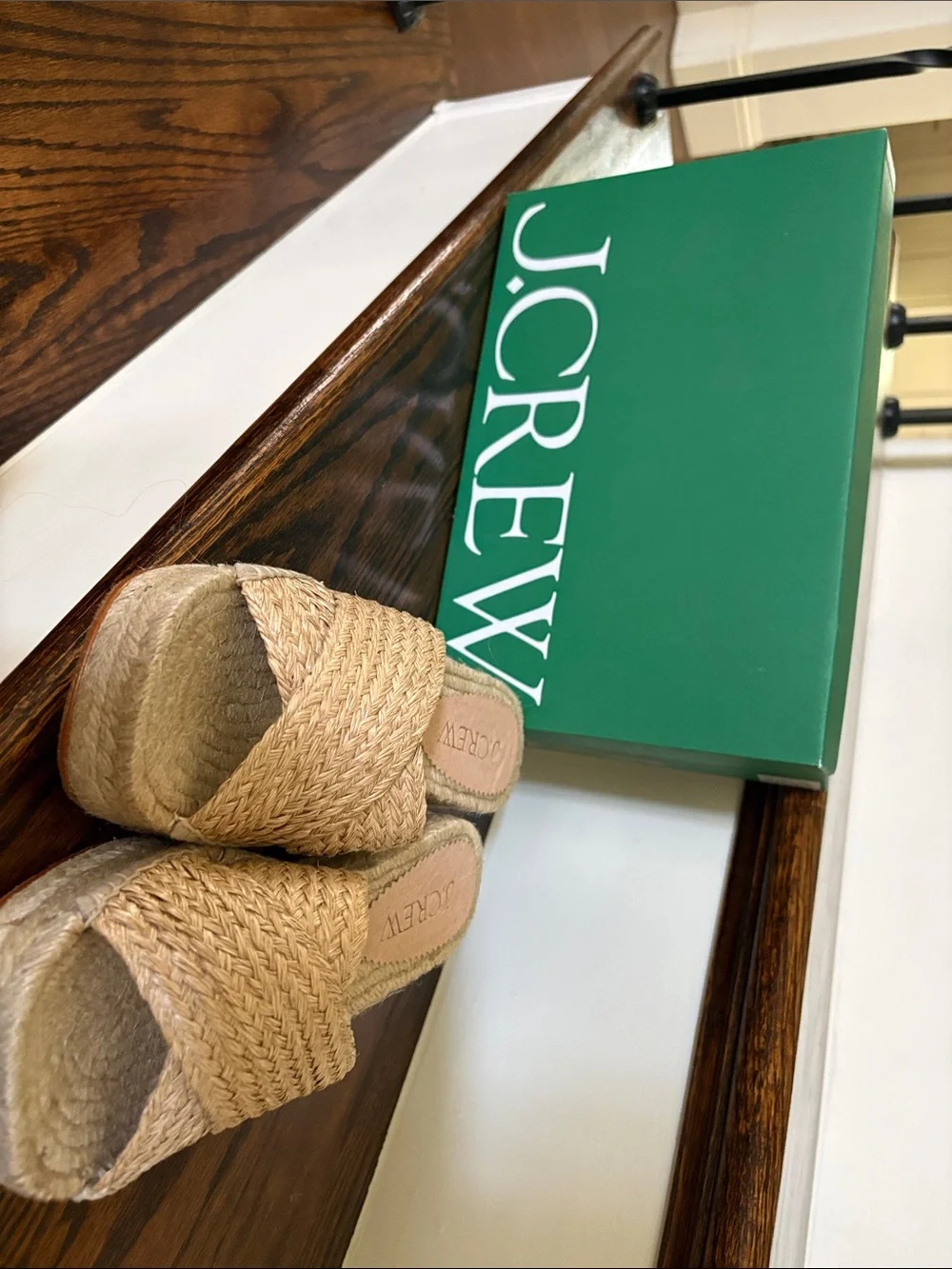 J. Crew Natural Braided Espadrille Slide Sandals